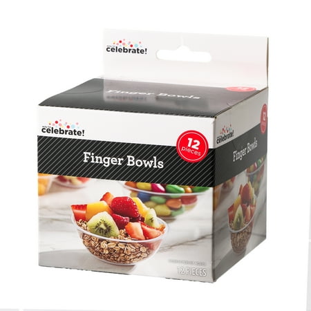 Clear Plastic Finger Bowls, 3.54", 12 Count, by Way to Celebrate