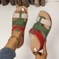 thumbnail image 4 of Roncen Women's Platform Sandals - Two-Tone Slide with Contrast Stitching & Cross-Strap Design, Adjustable Ankle Strap & Chunky Wedge, 4 of 8