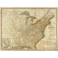 thumbnail image 2 of Tanner, Henry 32x25 Black Ornate Wood Framed with Double Matting Museum Art Print Titled - A Connected View of The Whole Internal Navigation of the United States, 1830, 2 of 4
