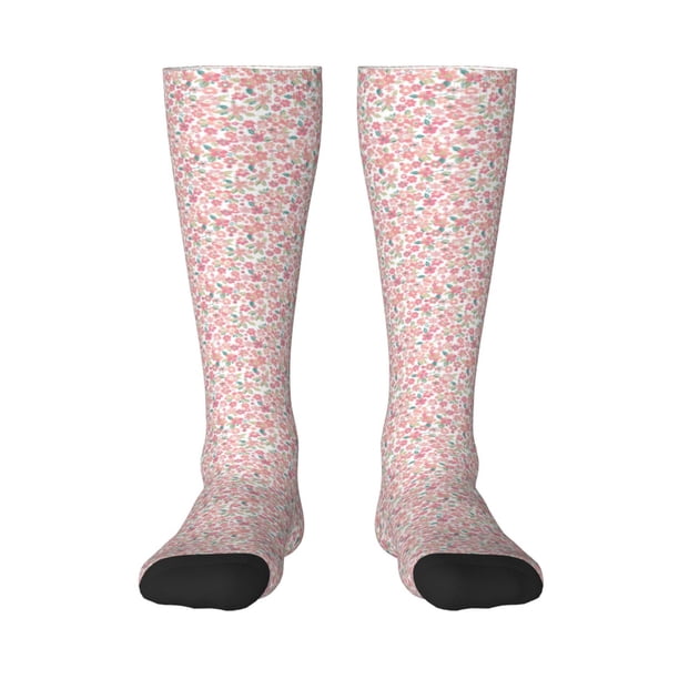 Fotbe Floral Retro Style Calcetas Divertidas Estampadas para Hombre y Mujer, Calcetas de Algodón hasta la Rodilla para Caminar, Correr, Enfermería y Embarazo