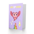 thumbnail image 2 of Kawaii Cute Owl Flying Pink 10th Birthday Greetings Card Plus Envelope Blank inside, 2 of 3