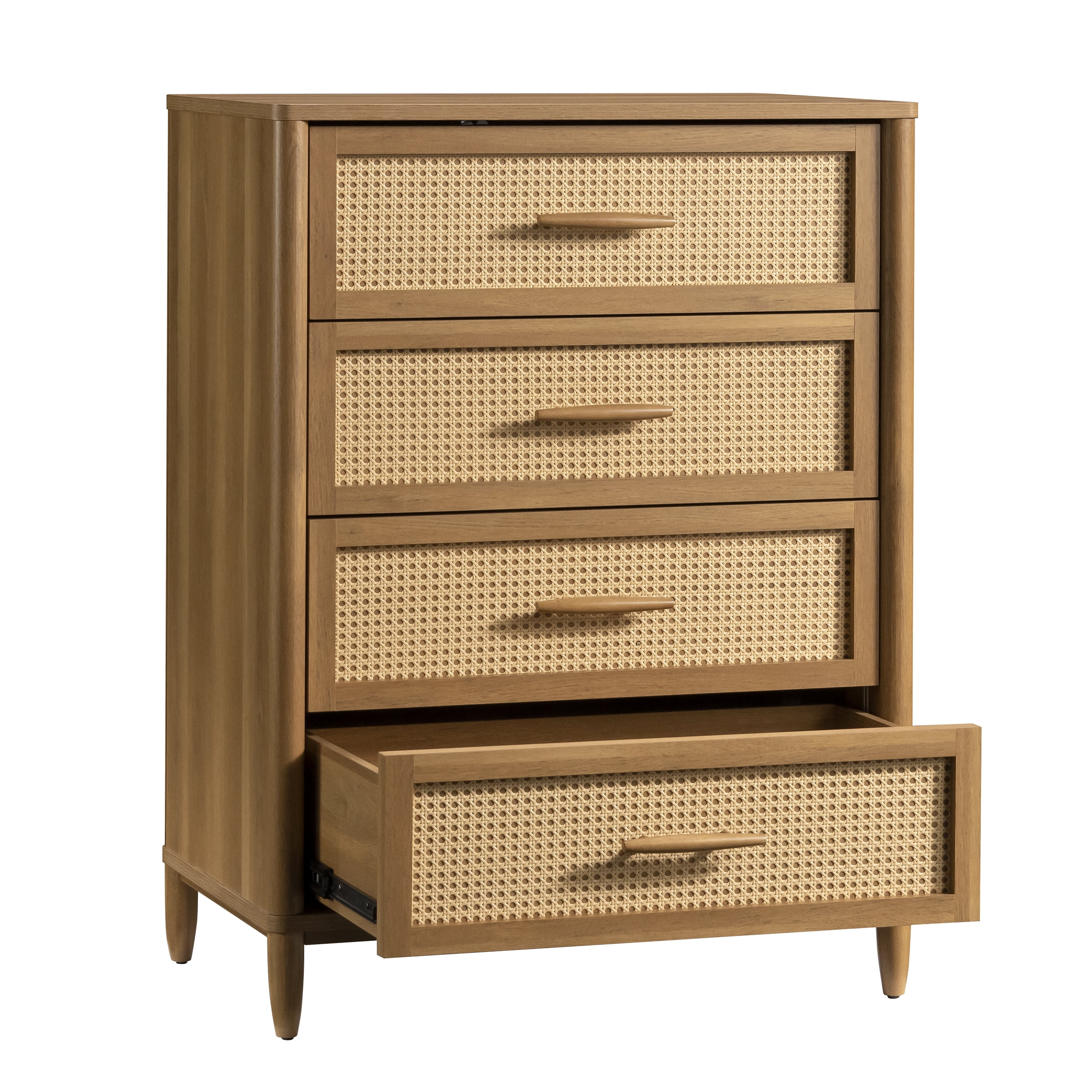 Better Homes & Gardens Springwood Caning 4-Drawer Dresser, Light