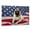 Akita, variant on Airedale Terrier Dog American Flag Canvas Poster Wall Art Dog Pictures for Wall Decor Red White Blue Flag of USA Patriotic Painting Print for Living Room Bedroom Office