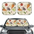 thumbnail image 2 of Fotbe Cute Vegetables 2-Piece Car Windshield Sun Shade | Sun Blocker for Car Windshield | Foldable Automotive Interior Accessories for Sun Protection-Small, 2 of 7