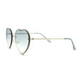 thumbnail image 3 of Womens Metal Race Jewel Trim Rimless Heart Shape Hippie Sunglasses Gold - Green, 3 of 4