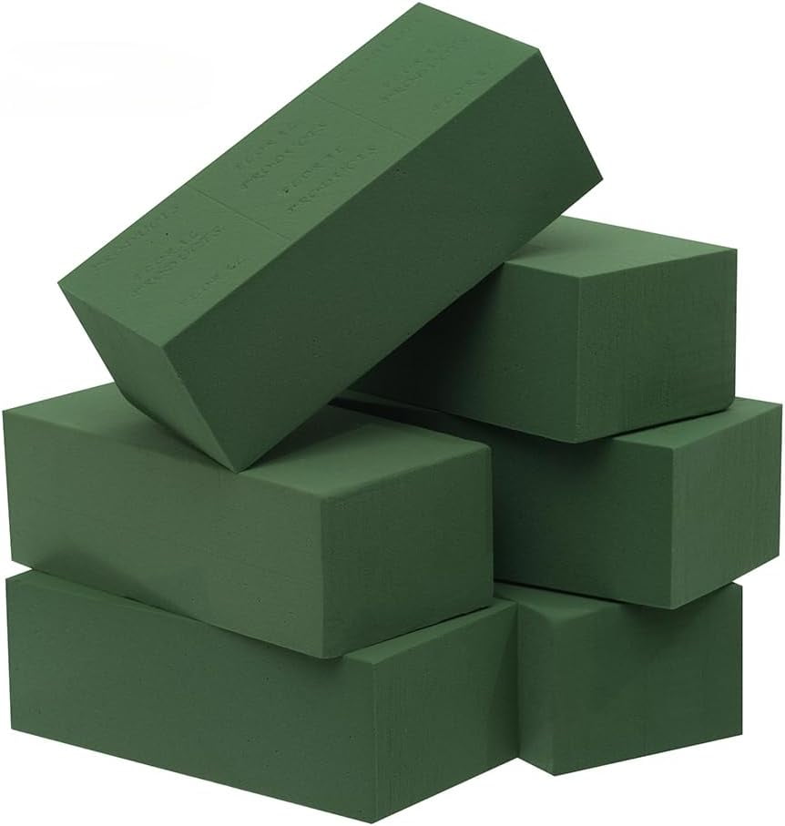 6pc Wet Fresh Floral Foam Blocks Green Florist Foam Bricks 8.9(L) X 3.9(W) X 3(H) for Spring Fresh Flower Arrangement and Crafts Supply