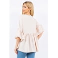 thumbnail image 4 of Celeste Women's S-3X Empire V-neck Top with Flowy Design with Ruffle Sleeves Made in USA, 4 of 5