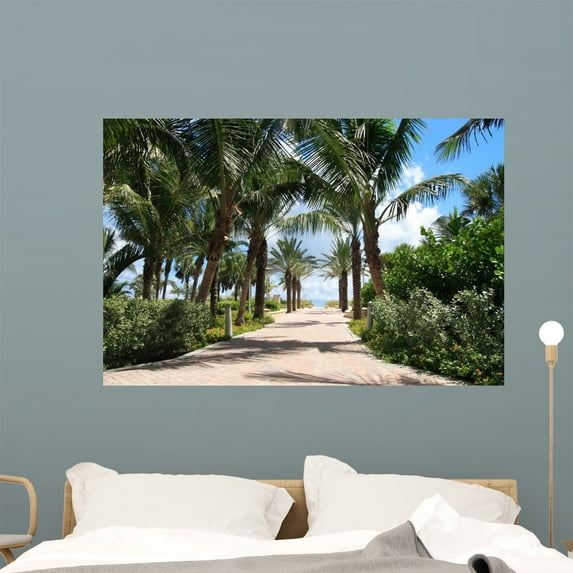 Tropical Walkway to South Wall Mural by Wallmonkeys Peel and Stick Graphic (48 in W x 32 in H) WM32049
