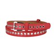 thumbnail image 1 of Cinturón de cuero PU con ojal para mujer, hebilla de pasador de metal, cinturones de cintura ajustados de talla grande rojo Ajuste la cintura hasta 104cm/41", 1 of 4