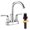 Chrome, variant on Sunrinx 8 Inch Widespread Bathroom Faucet Brushed Nickel 3 Hole Dual Handle Swivel High Arc Drain