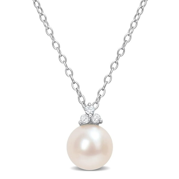 Everly Women's 8mm Cultured Pearl Sterling Silver Pendant