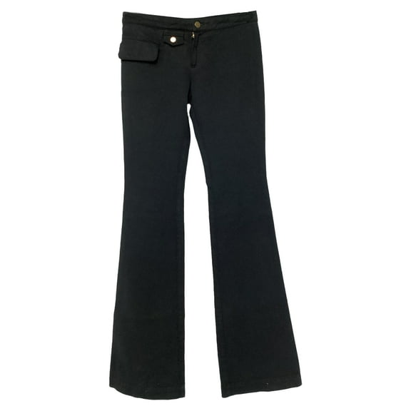 Pre-Owned Balenciaga Flared Jeans with Flap Pockets in Black Cotton Denim