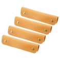 thumbnail image 1 of Unique Bargains Luggage Handle Wrap, 4 Pack PU Handbag Grip Cover Protector Identifier with Clasp, Yellow, 1 of 5