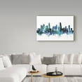 thumbnail image 3 of Trademark Fine Art 'Los Angeles California Blue Teal Skyline' Canvas Art by Michael Tompsett, 3 of 3