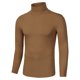 thumbnail image 2 of CamisePaHombres De Mangas Largas Cuello De Cisne Ajuste Delgado Casual Marrón Claro 60, 2 of 7