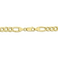 thumbnail image 3 of Leslie's Real 10kt Yellow Gold 7.3mm Semi-Solid Figaro Chain Chain Bracelet; for Adults and Teens; for Women and Men, 3 of 4