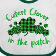 thumbnail image 4 of Inktastic St. Patrick's Day Cutest Clover in the Patch in Plaid Boys or Girls Baby Bib, 4 of 4