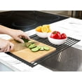 thumbnail image 3 of YDHely Large 20.5" Roll Up Dish Drying Rack - Heavy Duty Silicone Wrapped Steel Rods Over Sink Dish Drying Rack - Versatile Roll Up Sink Drying Rack & Trivet - Black, 3 of 7