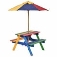 thumbnail image 2 of Kadyn Outdoor Table & Bench Set, Kids Backyard Furniture,4 Seat Kids Picnic Table with Umbrella-Multicolor, 2 of 9