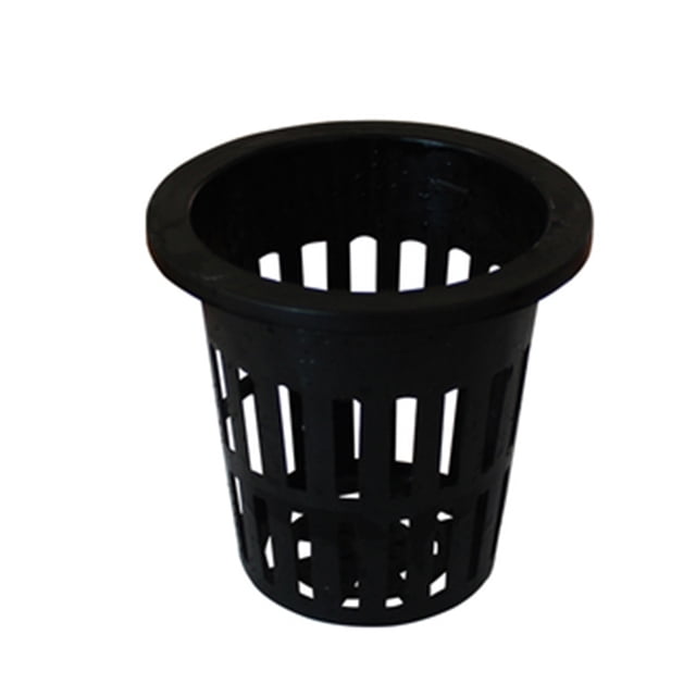 CAROOTU 100Pcs Garden Plastic Net Cups Planting Basket Cup Set Slotted Mesh Net Cups Wide Lip Bucket Basket
