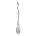 thumbnail image 5 of Wellingsale Ladies 14k White Gold Polished Diamond Cut Fancy Dangle Hanging Drop Earrings (5 x 30mm), 5 of 7