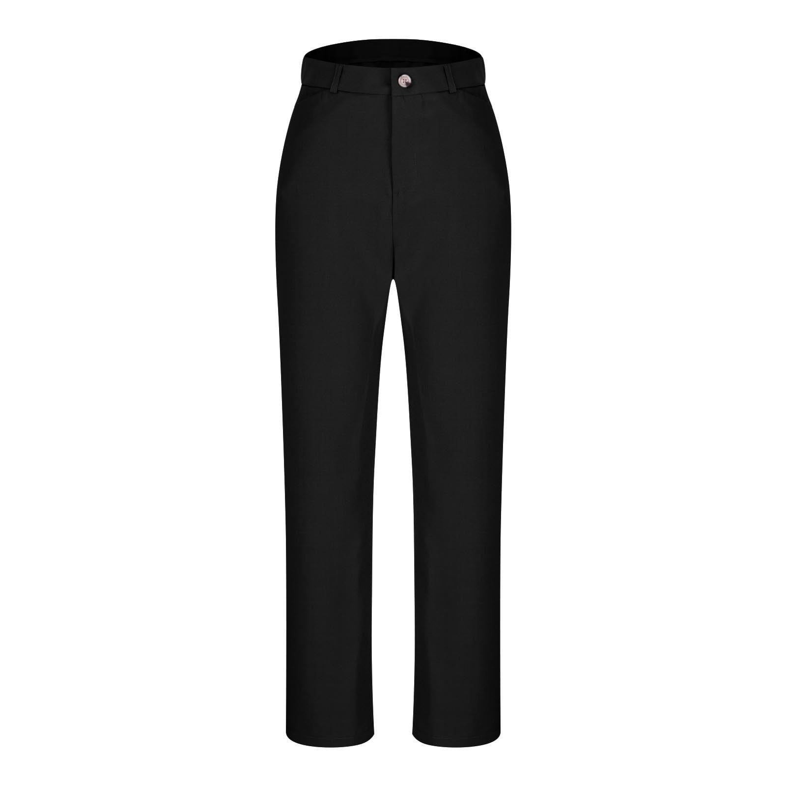 Nmnitkp Dress Pants Women Stretchy Business Casual Work Pants Straight Leg Slacks for Office Black,L