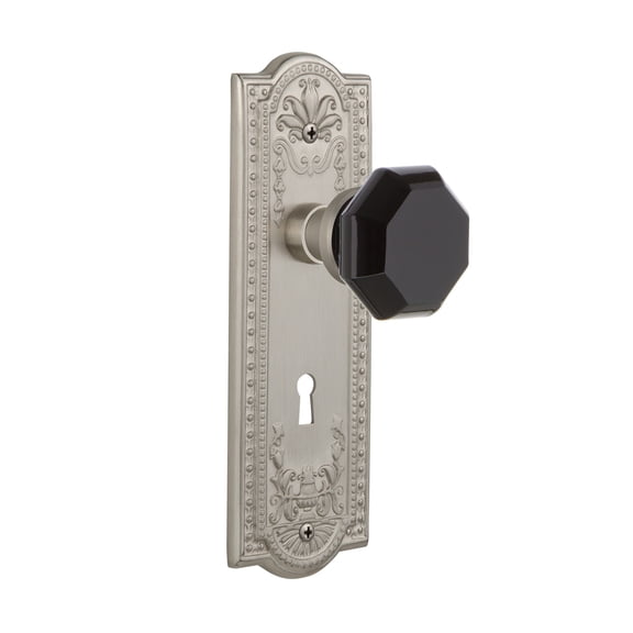 Nostalgic Warehouse Meawab_Prv_238_Kh Meadows Solid Brass Rose Privacy Door Knob Set -