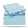 thumbnail image 5 of Leluxe Home  Twin Blue Sheet Set - Cooling, Wrinkle-Free 3-Piece, 5 of 9