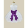 thumbnail image 5 of TiaoBug Flower Girls Wedding Bridesmaid Dress Sleeveless Princess Bowknot Prom Birthday Party Ball Gown Purple 4, 5 of 7