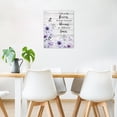 thumbnail image 3 of Purple Floral Wall Art Flower Butterfly and Inspirational Quotes on Rustic Wood Canvas Wall Art Spring Flower Nature Plant Framed Wall Art for Bathroom Bedroom Living Room Decor,16L X 12W inches, 3 of 6