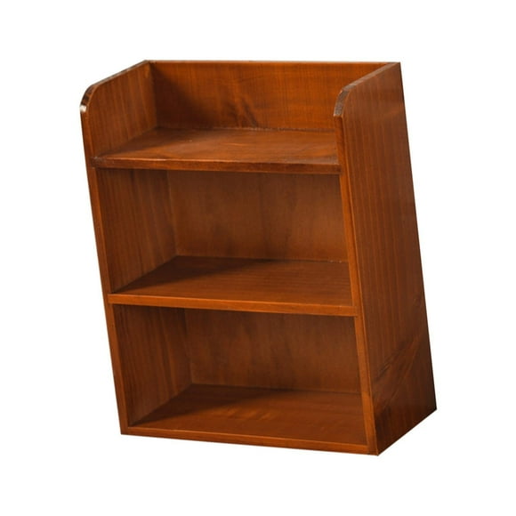 Estante de almacenamiento de escritorio, estante de escritorio, contenedor multiusos de madera simple, encimera Marrón