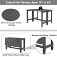 thumbnail image 4 of 47" Wood Extendable Dining Table with Drop Leaf, Modern Space Saving Rectangular Desk, Extension Dinner Table for Kitchen & Living Room, Gray, 4 of 9