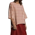 thumbnail image 5 of Women's Tops Casual Short Women's Round Neck Shirts 3/4 Sleeve Pullover Tshirt Casual Top Blouse Get It Fast, 5 of 5