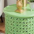 thumbnail image 4 of Bowery Hill Modern / Contemporary Wood Hand Carved Side Table in Green, 4 of 4