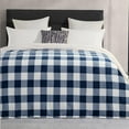 thumbnail image 4 of Elegant Comfort Reversible Buffalo Plaid Flannel Sherpa Blanket - Soft Fleece Throw for Couch or Bed - Plush Warm Winter Blanket, King, Navy, 4 of 5