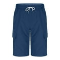 thumbnail image 5 of Gamivast of the Day Mens Casual Cargo Shorts Drawstring Classic Cargo Stretch Short with Multi Pockets Outdoor Casual Sportswear Shorts Navy L Previous, 5 of 8