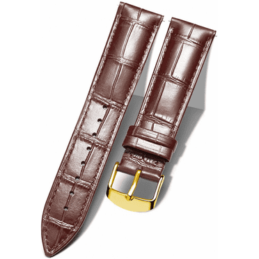 XIHAMA Genuine Leather Replacement Watch Band Multicolor Waterproof for Men Women, G-Brown (21mm)