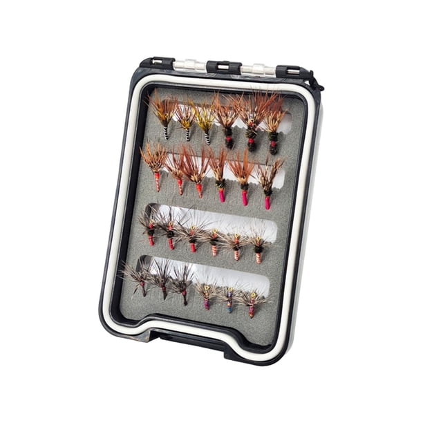24 señuelos de pesca con mosca DYNWAVEMX con anzuelos y estuche de transporte cebos artificiales