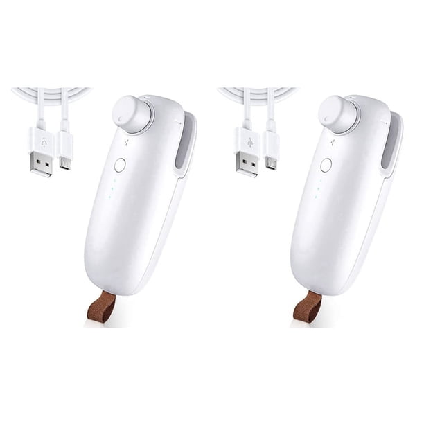 2 mini selladores de papel de aluminio, mini selladores de papel de aluminio recargables por USB, máquina selladora, máquina soldadora de bolsas, soldador de bolsas