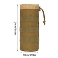 thumbnail image 2 of Water Bottle Holder Pouch, Nylon Drawstring Bag for Hiking, Camping, Travel, Sports, Attaches to Belt & Backpack, Mesh Bottom (Khaki), 2 of 5