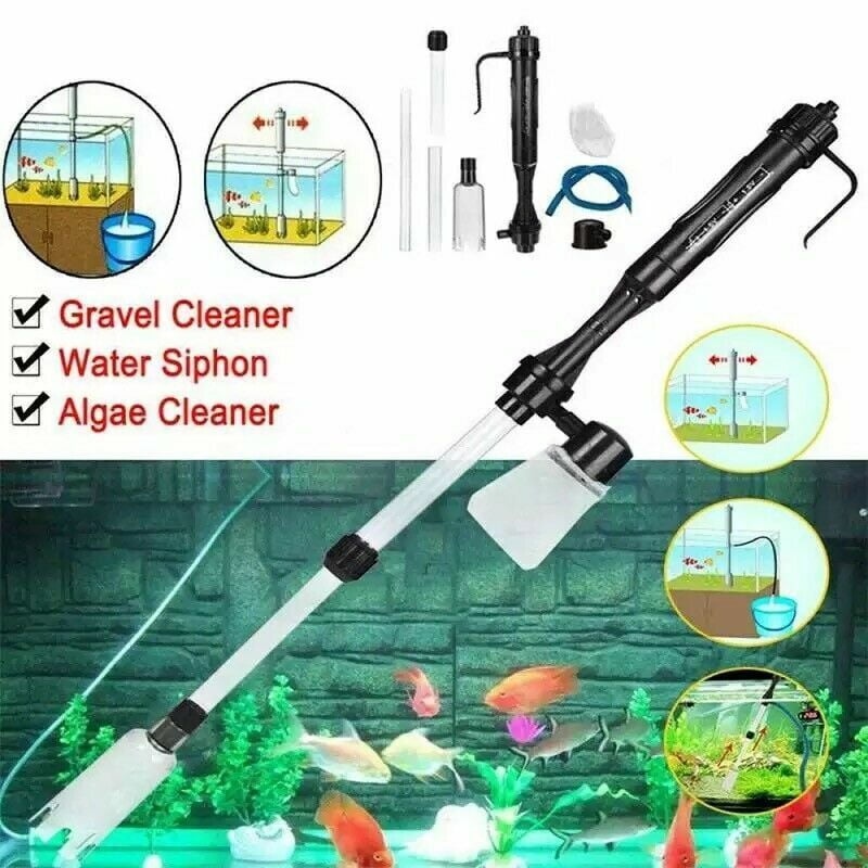 5in1 Electric Aquarium Fish Tank Siphon Pump Vacuum Gravel Water Filter