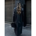 thumbnail image 3 of Chaqueta larga negra con solapa y bolsillo de manga larga para mujer, traje de cuero con hombrera Vintage, abrigo, ropa de calle para ir al trabajo nueva de otoño, 3 of 5