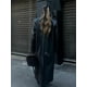 thumbnail image 3 of Chaqueta larga negra con solapa y bolsillo de manga larga para mujer, traje de cuero con hombrera Vintage, abrigo, ropa de calle para ir al trabajo nueva de otoño, 3 of 5