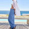 thumbnail image 6 of Summer Savings! Enjoytime Women's Wide Leg Pants with Drawstring Elastic Waist Comfy Loose Palazzo Pants with Pockets Solid Casual Pants for Women, 6 of 7