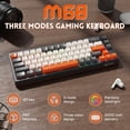 thumbnail image 2 of ZIYOULANG M68 65% Wireless Gaming Keyboard, QWERTY Layout, BT/2.4G/Wired Silent Membrane Keyboard, Rainbow Backlit 67 Keys PBT Keycaps, 2000mAh Portable for Gamer/Office-Gray, 2 of 9
