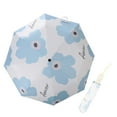 thumbnail image 1 of Flower Pattern Folding Umbrella UV Protection Foldable Rain Shine Dual Use Sun Umbrella for Travelling Sky Blue, 1 of 10
