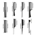 thumbnail image 2 of AOWOO 8Pcs Hair Styling Combs Set, Include Bristle Hair Brush, Grooming Comb, Sturdy Rat Tail Comb, for Women Girls Kids and Hair Stylists, Black, 2 of 8