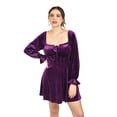 thumbnail image 4 of Vestido corto de terciopelo Roman Fashion /Juvenil, 499 (Morado) violeta oscuro EG, 4 of 5