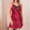 Wine, variant on Patlollav Womens Silk Sling Sleepdress Lace Babydoll Lingerie Sleepwear Nightdress Pajamas