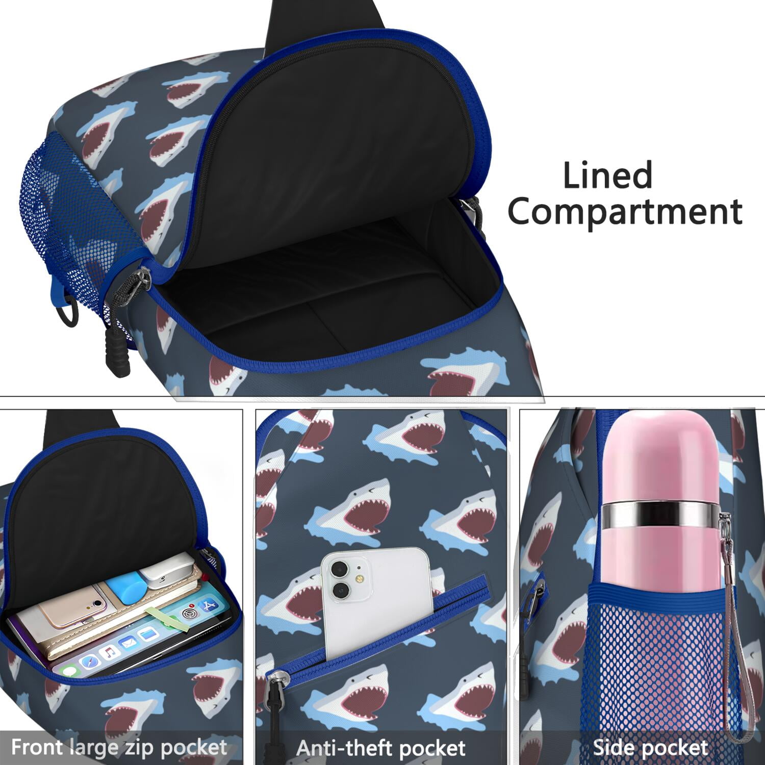 Ocean Themed Sling Bag - Tropical Sea Vintage Retro Design for Commuting - Spacious & Comfortable